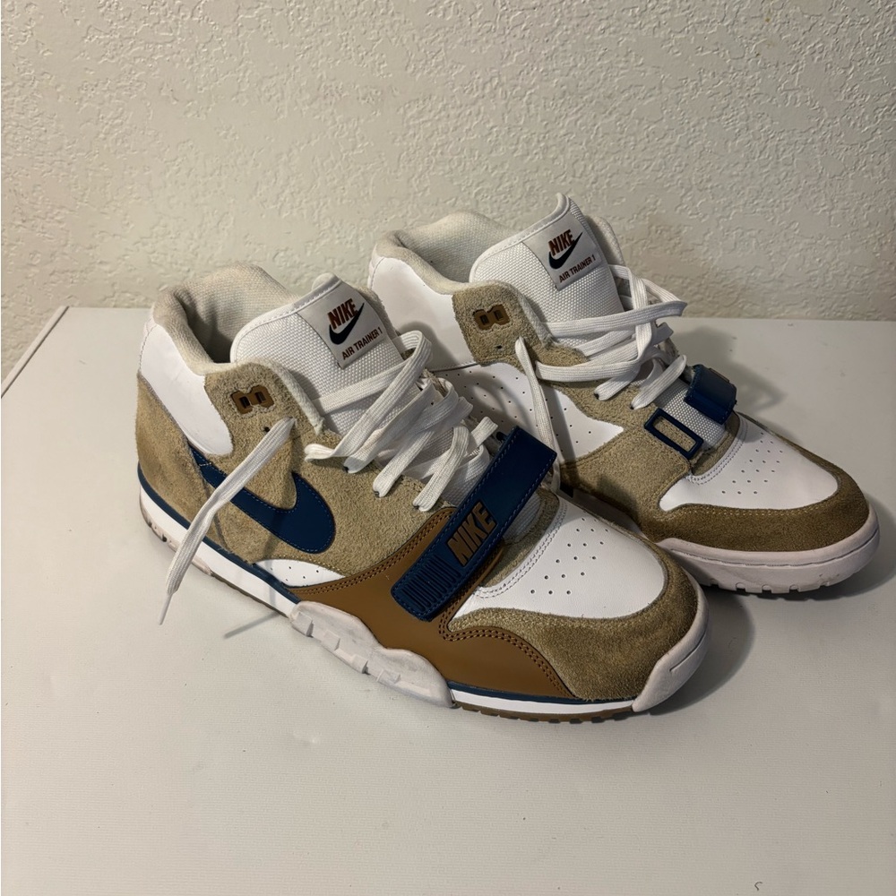 Nike Air Trainer 1 “Medicine Ball” White and Tan Sneakers